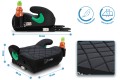 FOTELIK SAMOCHODOWY PODKŁADKA SIEDZISKO Z ISOFIX CZARNO-SZARY PIKOWANY R129 125-150 CM