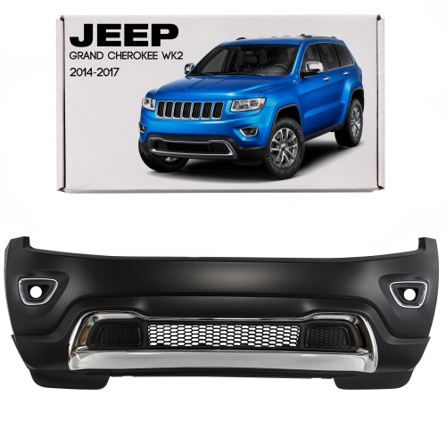JEEP GRAND CHEROKEE IV WK2 2014-2017 PO FACELIFTINGU KOMPLETNY ZDERZAK PRZEDNI BEZ PDC 1WL27TZZAC