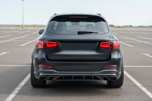 MERCEDES GLC X253 2019-2022 PO FACELIFTINGU DYFUZOR TYLNY Z PDC ZESTAW STYLIZUJĄCY NA AMG GLC63