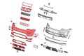 JEEP GRAND CHEROKEE IV WK2 2017-2021 PO DRUGIM FACELIFTINGU KOMPLETNY ZDERZAK PRZEDNI Z PDC BEZ SPRYSKIWACZY Z CHROMOWANYM GRILLEM 68333498AA