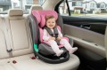 FOTELIK SAMOCHODOWY OBROTOWY LEONARDO 360° RÓŻOWO-SZARY 40-150 CM i-Size R129 + ISOFIX