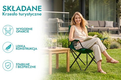 SKŁADANE KRZESŁO TURYSTYCZNE ZIELONE