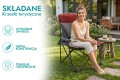 SKŁADANE KRZESŁO TURYSTYCZNE Z OPARCIEM SZARO-BORDOWE