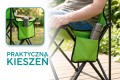 SKŁADANE KRZESŁO TURYSTYCZNE Z KIESZENIĄ ZIELONE