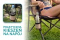 SKŁADANY FOTEL TURYSTYCZNY Z WENTYLOWANYM OPARCIEM SZARO-BEŻOWY