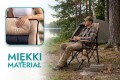 SKŁADANY FOTEL TURYSTYCZNY Z WENTYLOWANYM OPARCIEM SZARO-BEŻOWY