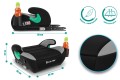 FOTELIK SAMOCHODOWY PODKŁADKA SIEDZISKO Z ISOFIX CZARNO-SZARY R129 125-150 CM
