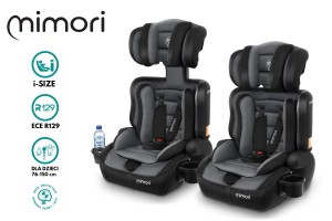 FOTELIK SAMOCHODOWY MIMORI CZARNO-SZARY R129 76-150 CM