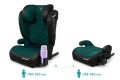 FOTELIK SAMOCHODOWY MODEL LEONARDO CZARNO-ZIELONY PIKOWANY R129 100-150 CM ISOFIX
