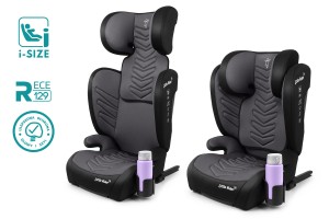 FOTELIK SAMOCHODOWY MODEL VINCENT SZARO-CZARNY PIKOWANY R129 100-150 CM ISOFIX + GRATIS