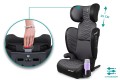 FOTELIK SAMOCHODOWY MODEL VINCENT SZARO-CZARNY PIKOWANY R129 100-150 CM ISOFIX + GRATIS