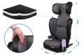 FOTELIK SAMOCHODOWY MODEL VINCENT SZARO-CZARNY PIKOWANY R129 100-150 CM ISOFIX + GRATIS
