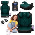 FOTELIK SAMOCHODOWY MODEL LEONARDO CZARNO-ZIELONY PIKOWANY R129 100-150 CM ISOFIX