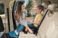 FOTELIK SAMOCHODOWY PODKŁADKA SIEDZISKO Z ISOFIX CZARNO-SZARY R129 125-150 CM