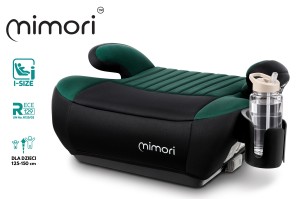 FOTELIK SAMOCHODOWY PODKŁADKA SIEDZISKO MIMORI CZARNO-ZIELONY ISOFIX R129 125-150 CM