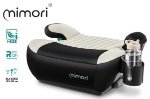 FOTELIK SAMOCHODOWY PODKŁADKA SIEDZISKO MIMORI CZARNO-BEŻOWY ISOFIX R129 125-150 CM