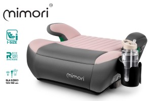 FOTELIK SAMOCHODOWY PODKŁADKA SIEDZISKO MIMORI SZARO-RÓŻOWY ISOFIX R129 125-150 CM