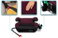 FOTELIK SAMOCHODOWY PODKŁADKA SIEDZISKO MIMORI CZARNO-BORDOWY ISOFIX R129 125-150 CM
