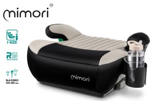 FOTELIK SAMOCHODOWY PODKŁADKA SIEDZISKO MIMORI CZARNO-BEŻOWY ISOFIX R129 125-150 CM